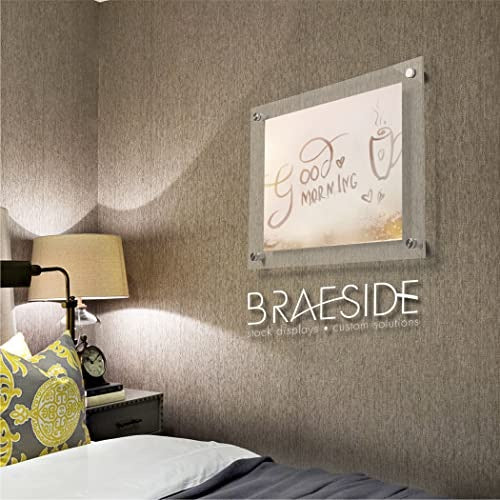Displaybug Acrylic Frame – Standoff Floating Frame for Photos, Diplomas, Certificates, Posters – Modern and Minimalist Acrylic Picture Frame for Home and Office – Portrait or Landscape - Braeside