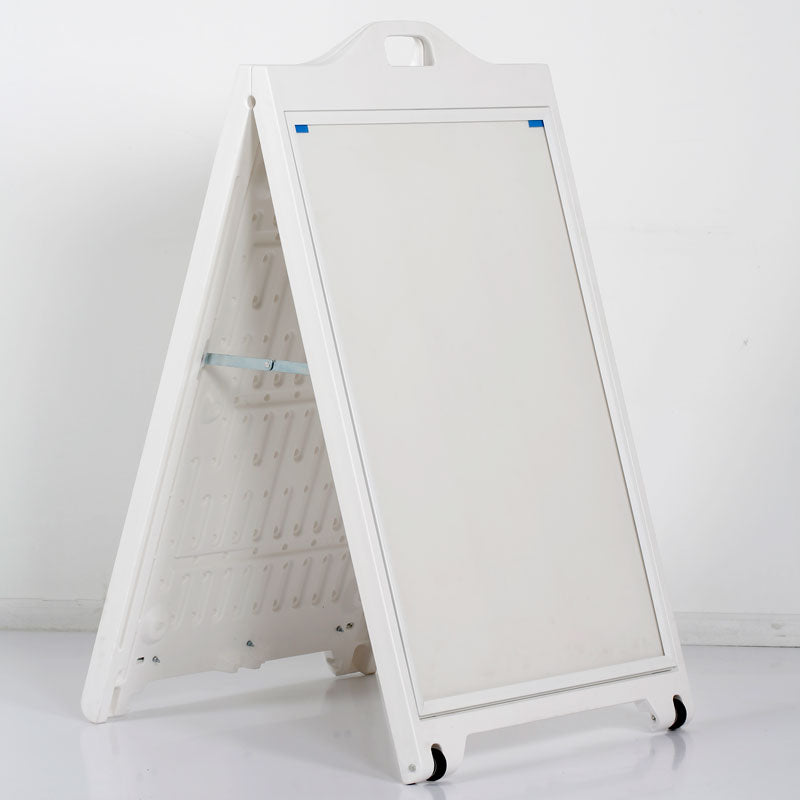 24x36" White A-Frame Sidewalk Sign w/ Lens Cover - Double Sided Portable Folding Display for Restaurants & Cafes - Street SignPro Curb Advertising