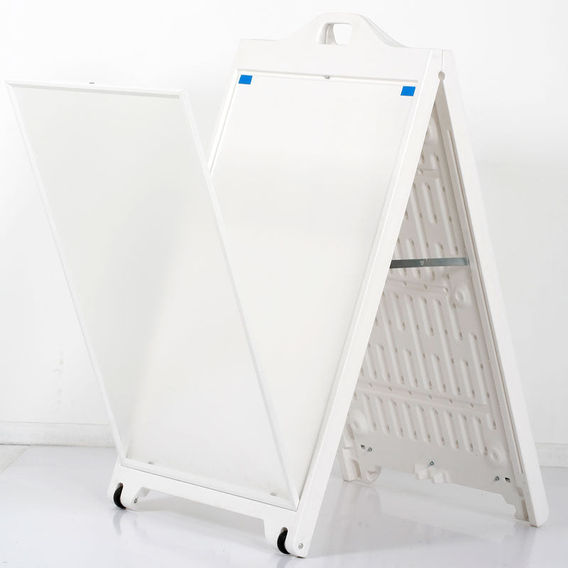24x36" White A-Frame Sidewalk Sign w/ Lens Cover - Double Sided Portable Folding Display for Restaurants & Cafes - Street SignPro Curb Advertising