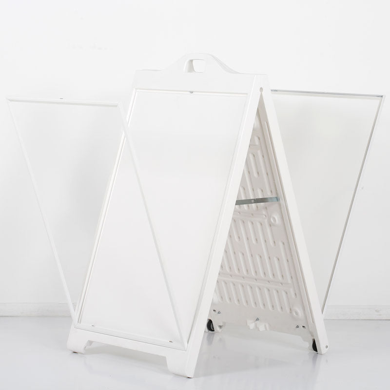 24x36" White A-Frame Sidewalk Sign w/ Lens Cover - Double Sided Portable Folding Display for Restaurants & Cafes - Street SignPro Curb Advertising