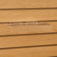 10" Styrene Slatwall Utility Shelf with Sign Slot - Braeside Displays