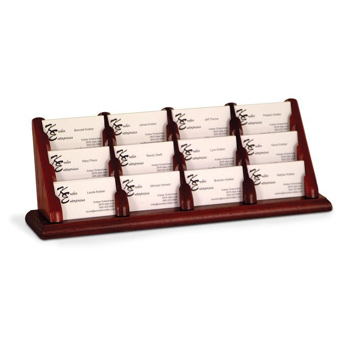 12 POCKET OAK WOOD BUSINESS CARD HOLDER – Braeside Displays