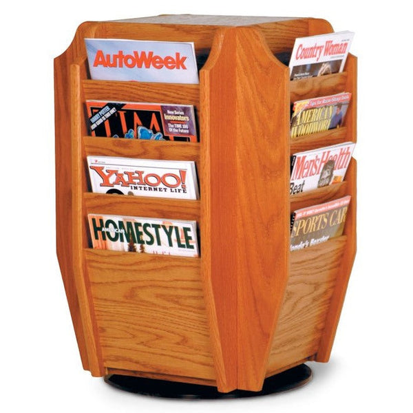 16 POCKET ROTATING WOODEN MAGAZINE COUNTER RACK – Braeside Displays