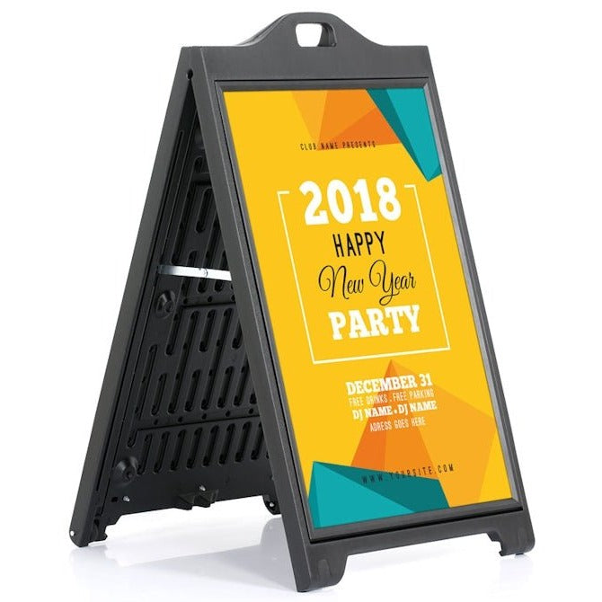 Double Sided White Board T-SIGN Heavy Duty Slide-in Folding A-Frae ...