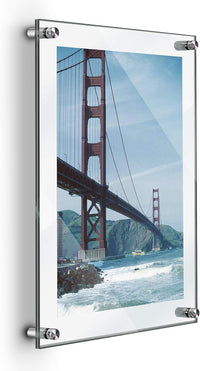 Deluxe Acrylic Standoff Wall Frame, Clear (22" x 28")